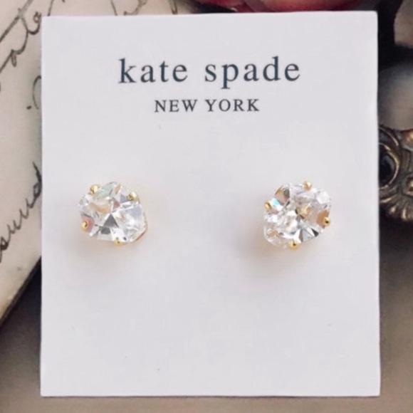 KATE SPADE • Gold Treasure Trove Crystal Clear Earrings - Picture 4 of 4